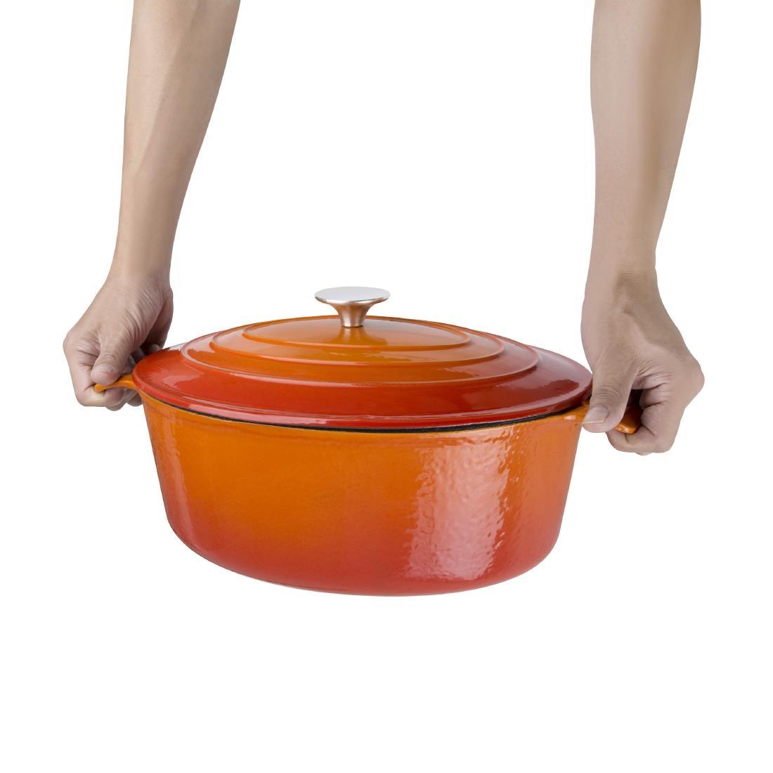 Vogue Orange Oval Casserole Dish 6Ltr - GH312  - 6