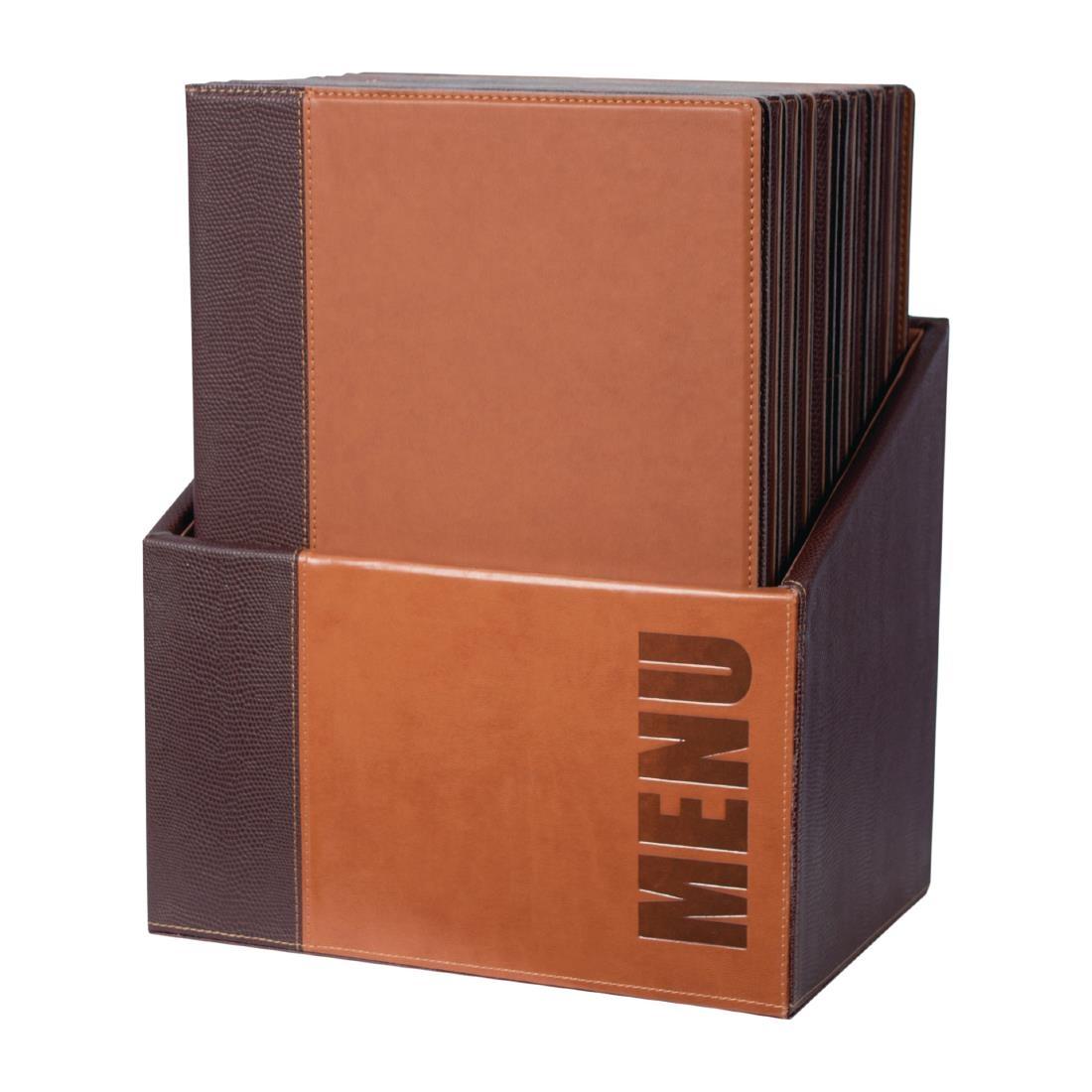 Securit Contemporary Menu Covers and Storage Box A4 Tan (Pack of 20) - U268  - 4