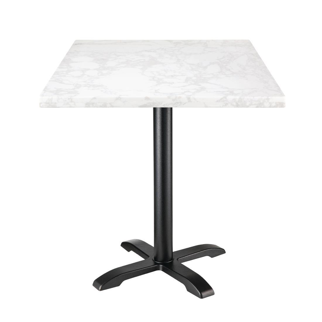 Bolero Square Marble Effect Table Top White 600mm - DC301  - 1