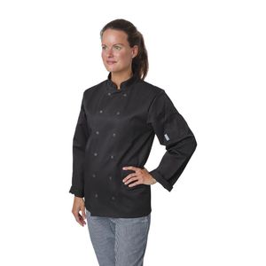 Whites Vegas Unisex Chefs Jacket Long Sleeve Black XXL - A438-XXL  - 2