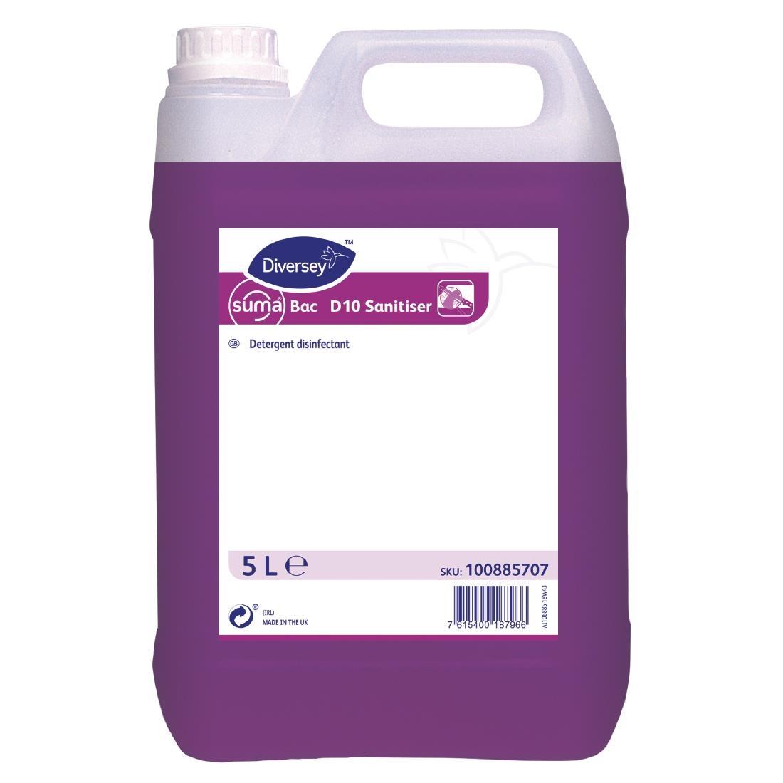 Suma Bac D10 Cleaner and Sanitiser Concentrate 5Ltr (Pack of 2) - CD517  - 1