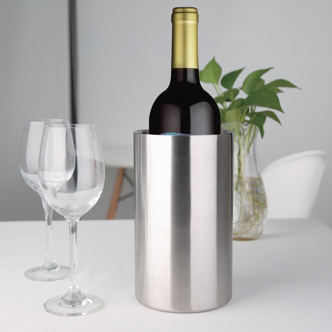 Olympia Brushed Stainless Steel Wine And Champagne Cooler - C386  - 4