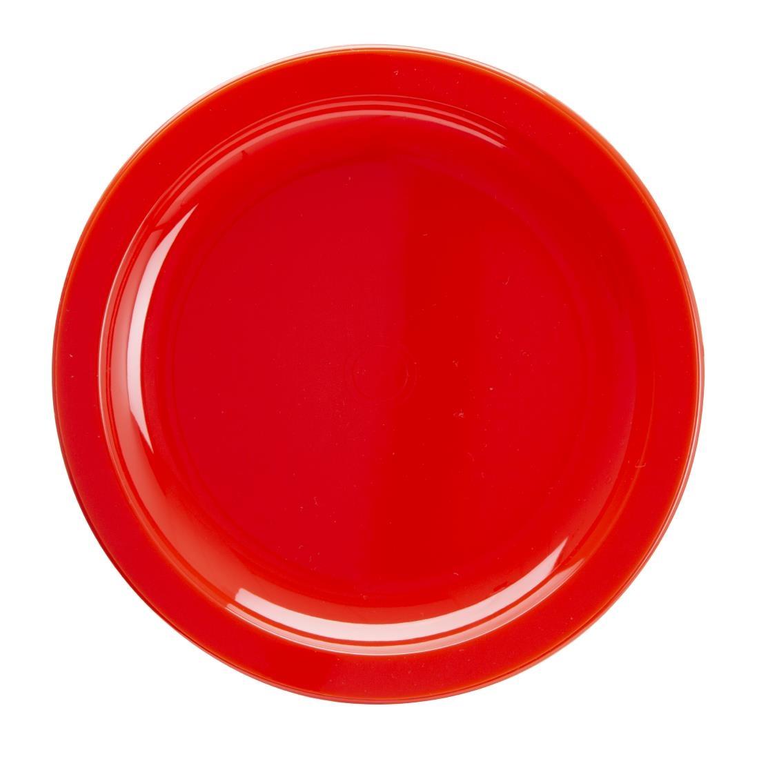 Olympia Kristallon Polycarbonate Plates Red 172mm (Pack of 12) - CB766  - 1