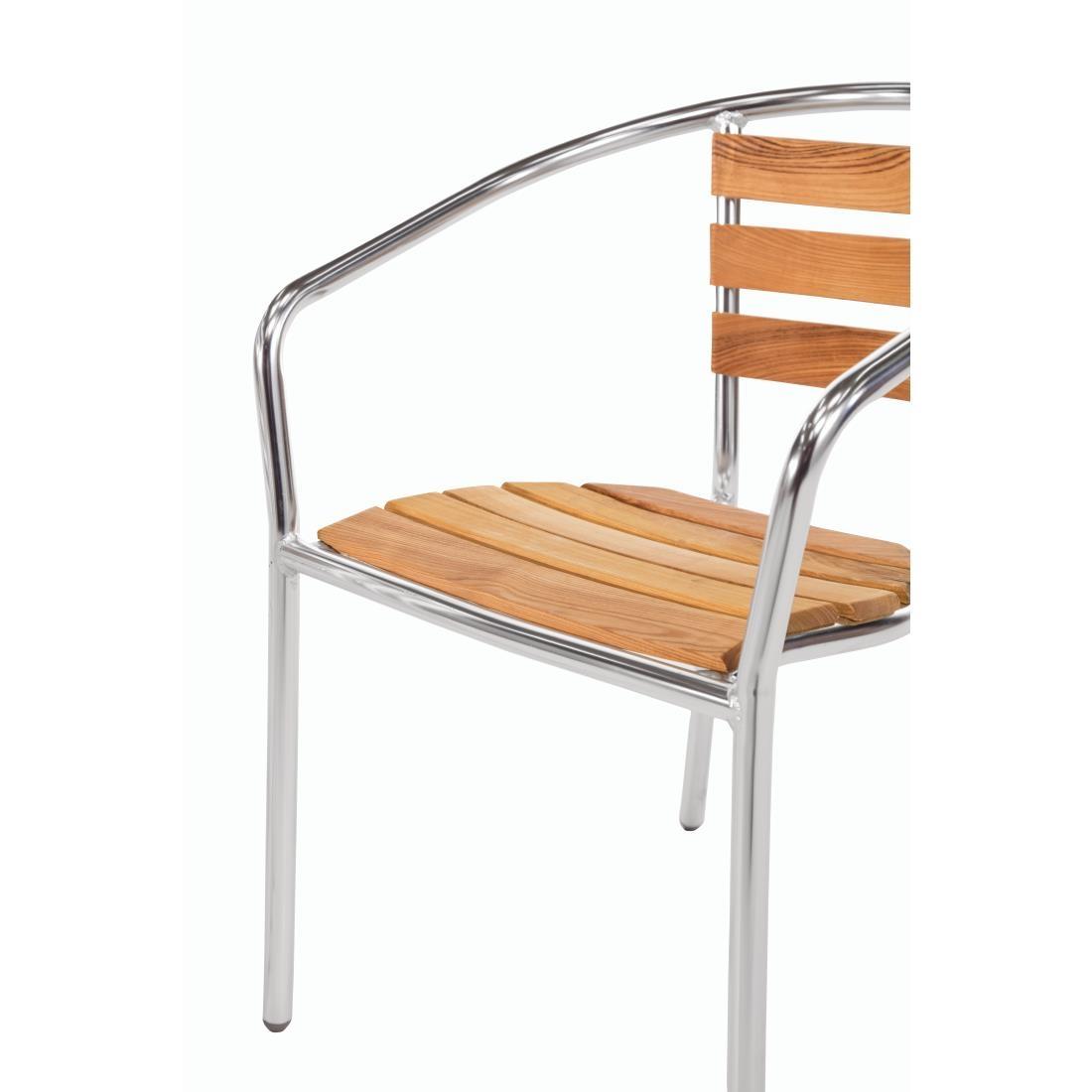 Bolero Aluminium and Ash Chairs (Pack of 4) - U421  - 3
