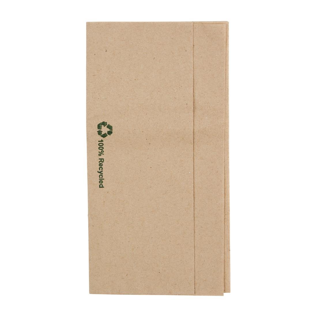 Fiesta Recyclable Recycled Lunch Napkin Kraft 32x30cm 1ply Dispenser Fold (Pack of 6000) - FE211  - 1