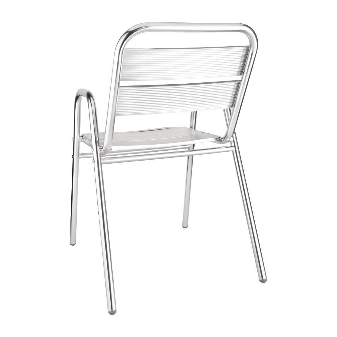 Bolero Aluminium Stacking Chairs Arched Arms (Pack of 4) - U501  - 3
