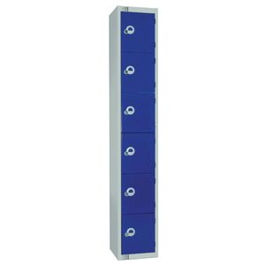 Elite Six Door Electronic Combination Locker with Sloping Top Blue - W948-ELS  - 1