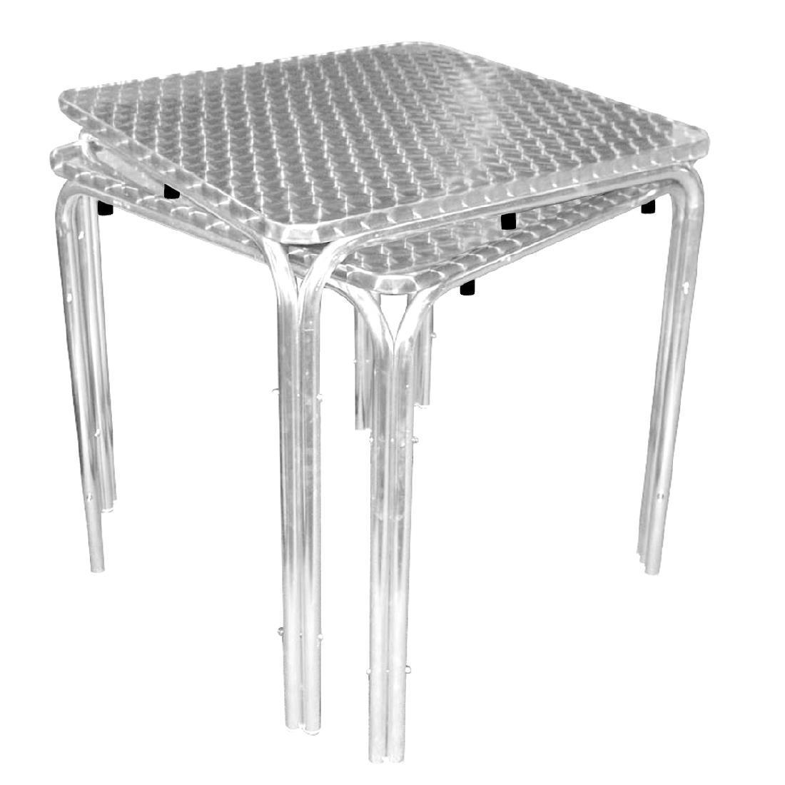 Bolero Square Stacking Table Stainless Steel 700mm - U505  - 4