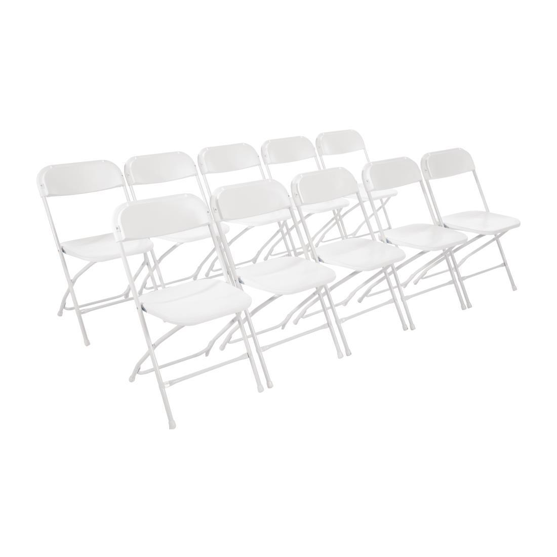 Bolero PP Folding Chairs White (Pack of 10) - GD387  - 1