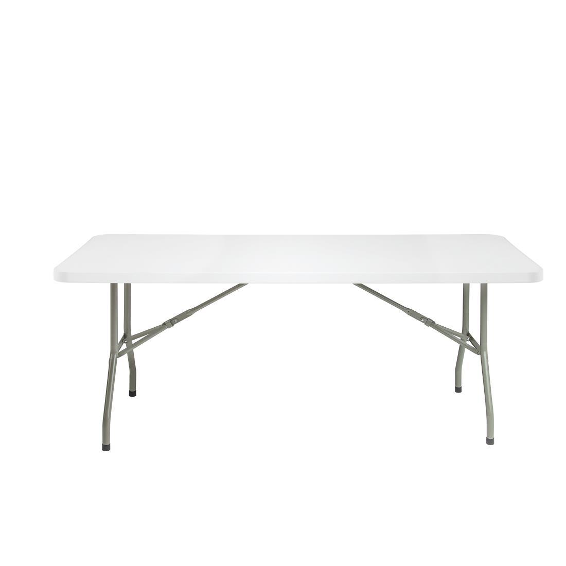 Bolero PE Rectangular Folding Table White 6ft (Single) - U579  - 3