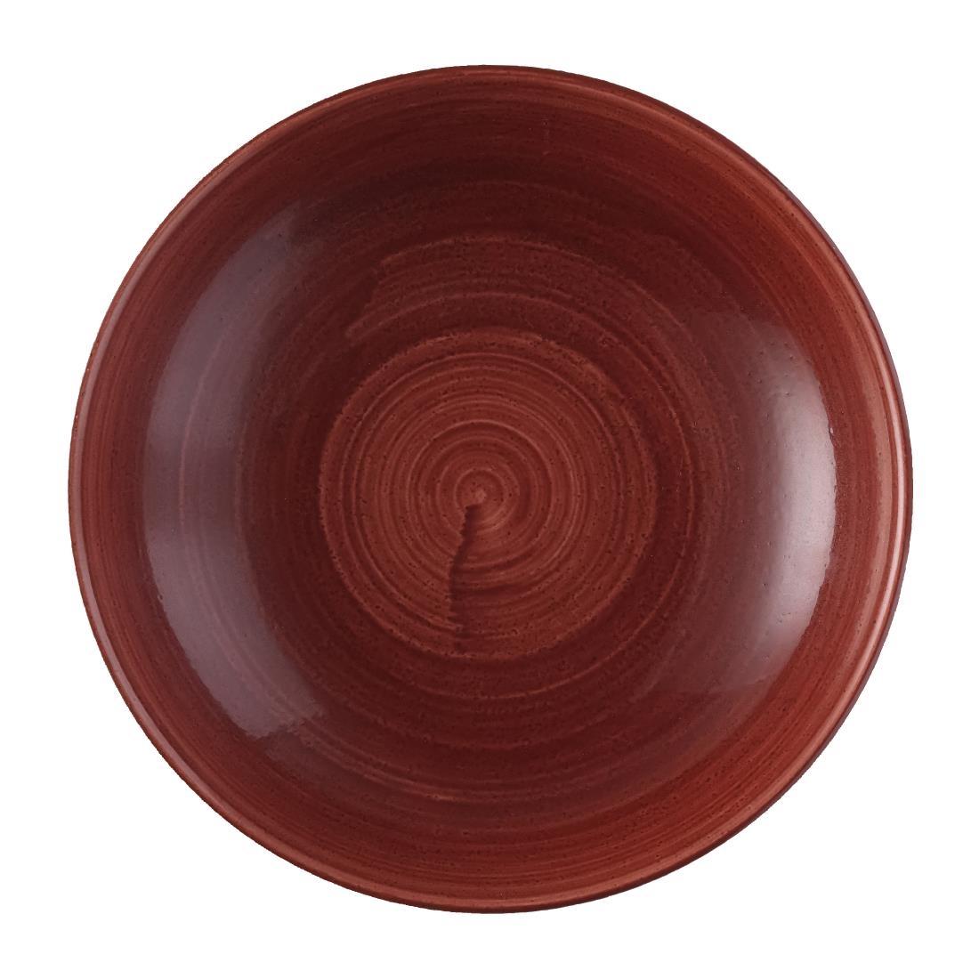 Churchill Stonecast Patina Evolve Coupe Bowl Red Rust 248mm (Pack of 12) - FS884  - 1