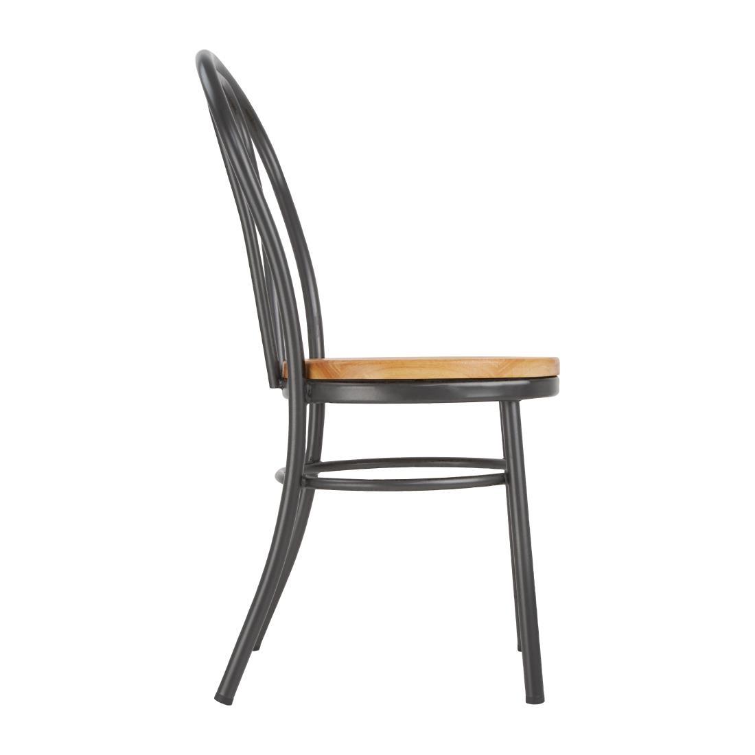 Bolero Clarisse Side Chairs Metallic Grey (Pack of 2) - DC178  - 2