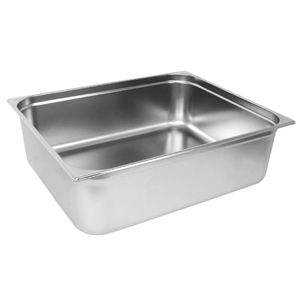 Vogue Stainless Steel 2/1 Gastronorm Pan 200mm - GM317  - 1