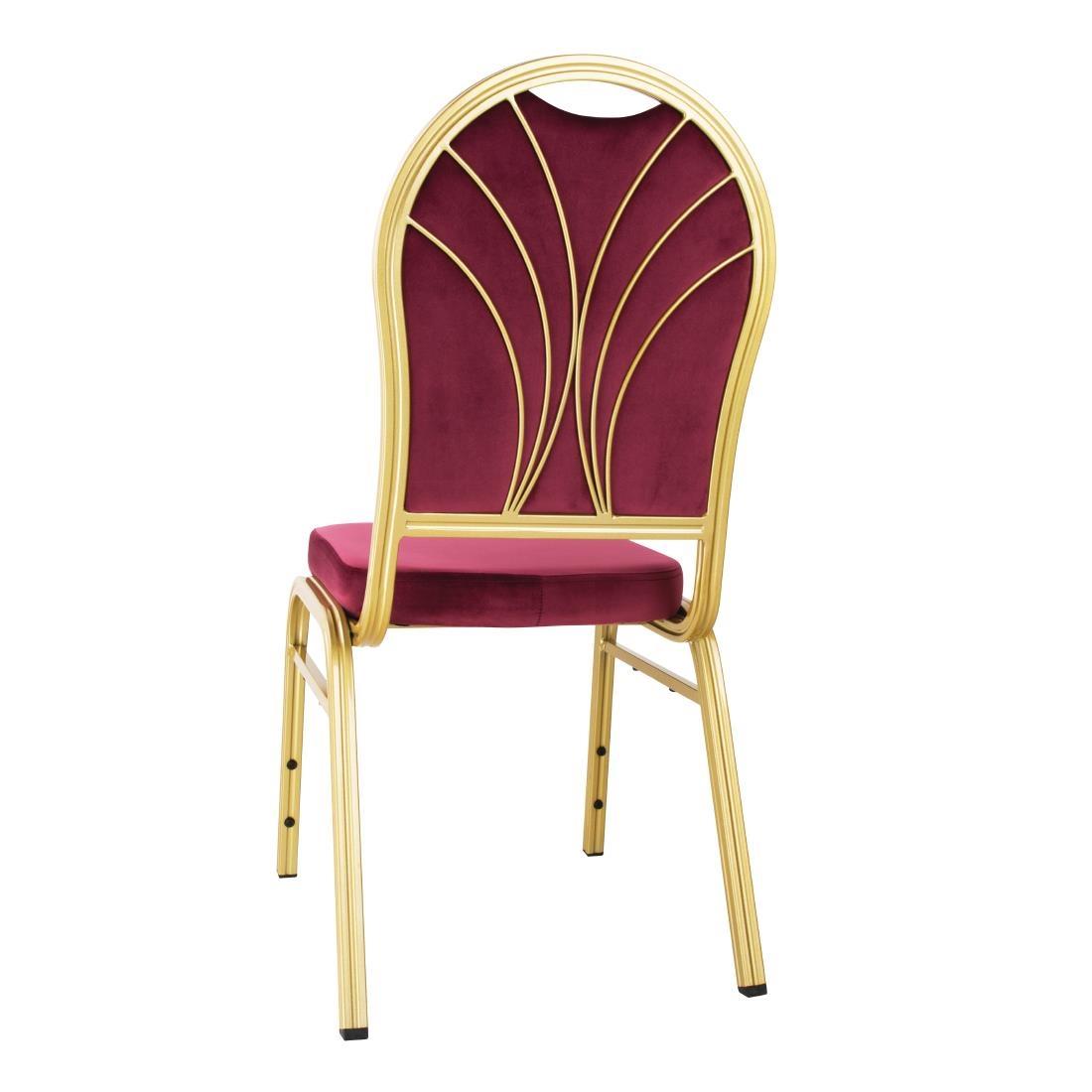 Bolero Regal Banquet Chairs Claret (Pack of 4) - DY695  - 3