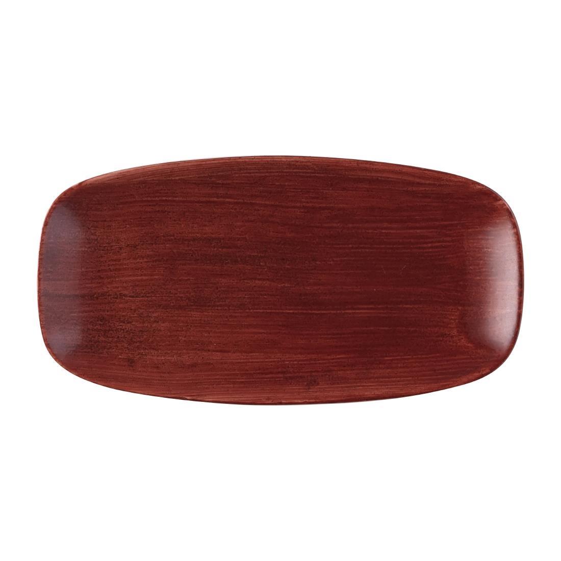 Churchill Stonecast Patina Chefs Oblong Plate Red Rust 287x152mm (Pack of 12) - FS888  - 1