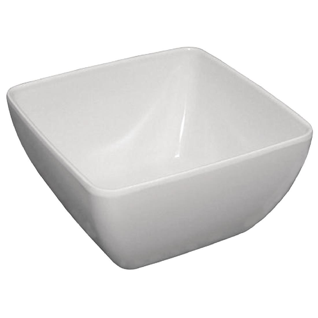 Olympia Kristallon Curved White Melamine Bowl 8in - DP144  - 1
