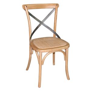 Bolero Natural Bentwood Chairs with Metal Cross Backrest (Pack of 2) - GG656  - 1