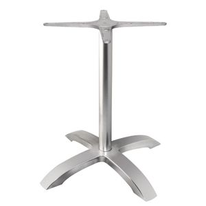 Bolero Brushed Aluminium Four Leg Table Base - GG660  - 1