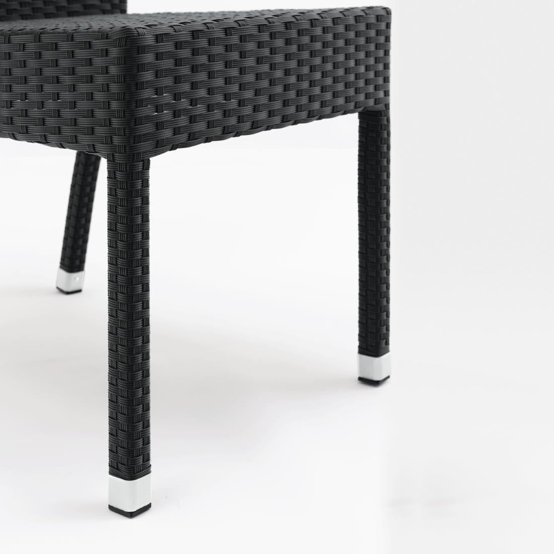 Bolero PE Wicker Side Chairs Charcoal (Pack of 4) - CF159  - 5