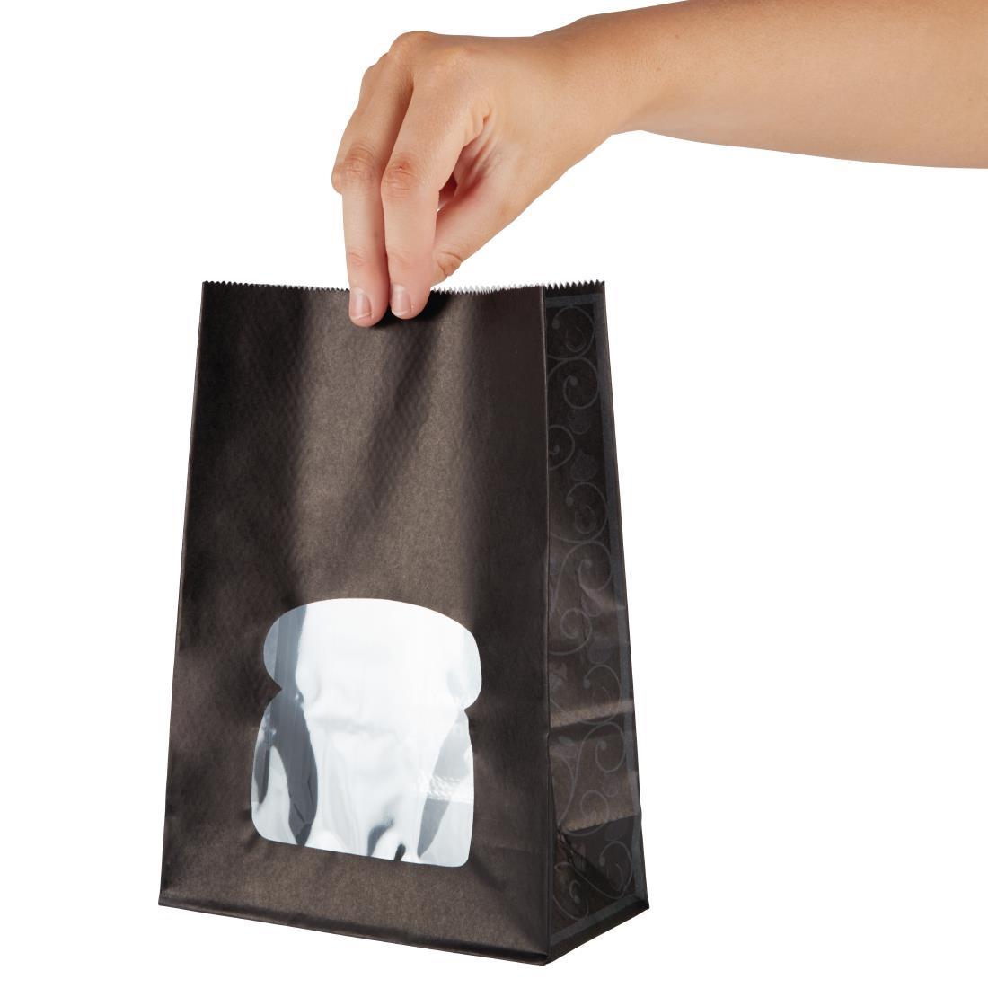 Colpac Recyclable Paper Sandwich Bags With Window Black (Pack of 250) - FA381  - 3