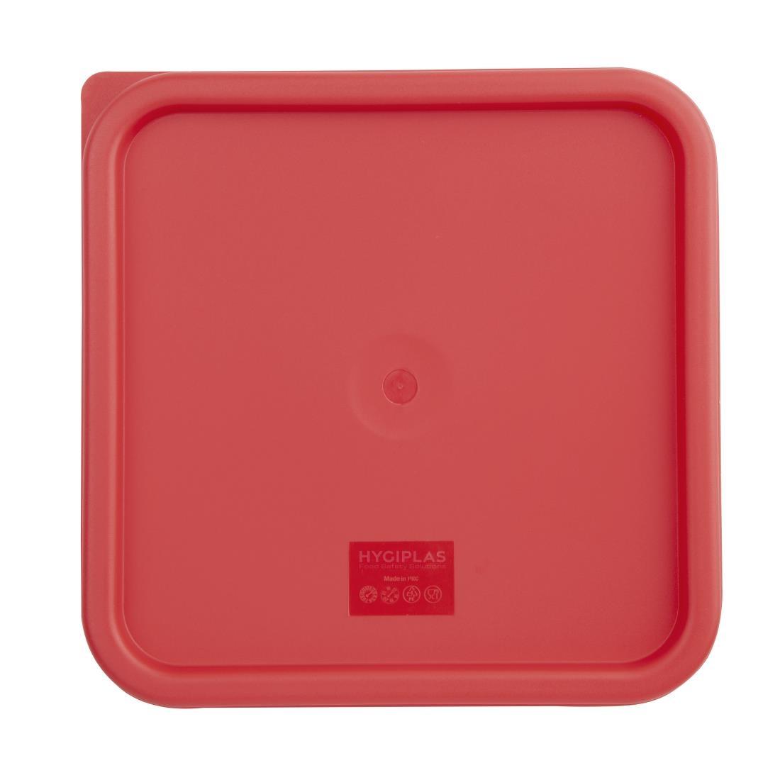 Hygiplas Square Food Storage Container Lid Red Large - CF042  - 1
