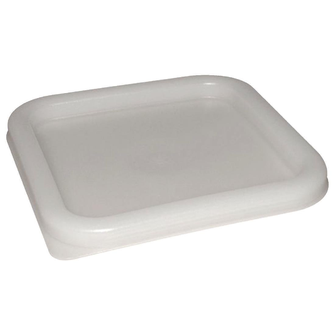 Hygiplas Polycarbonate Square Food Storage Container Lid White Medium - CF050  - 1