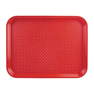 Olympia Kristallon Polypropylene Fast Food Tray Red Medium 415mm - P504  - 1