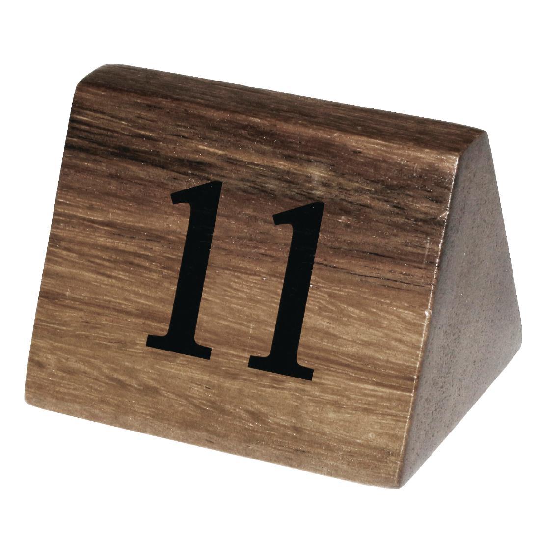 Olympia Acacia Table Number Signs Numbers 11-20 - CL393  - 1
