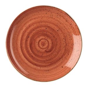 Churchill Stonecast Round Coupe Plate Spiced Orange 200mm (Pack of 12) - DK537  - 1