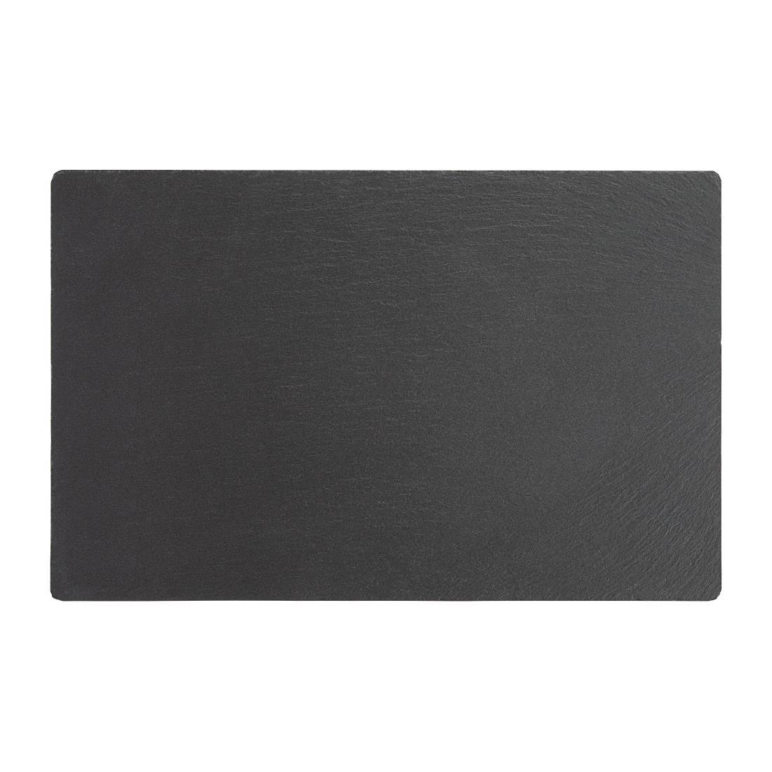 Olympia Smooth Edged Slate Platters 280 x 180mm (Pack of 2) - CM063  - 1