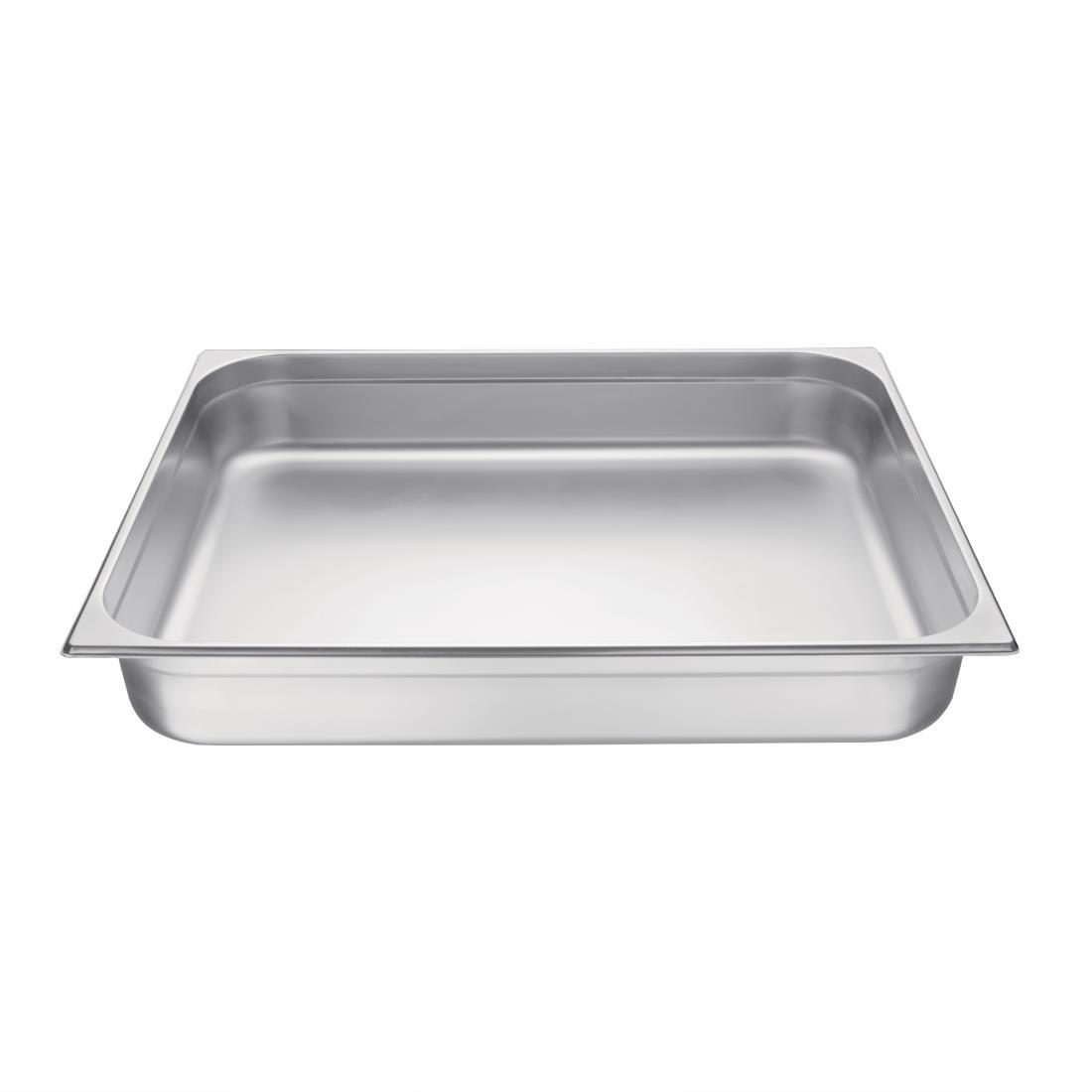 Vogue Stainless Steel 2/1 Gastronorm Pan 100mm - K804  - 2