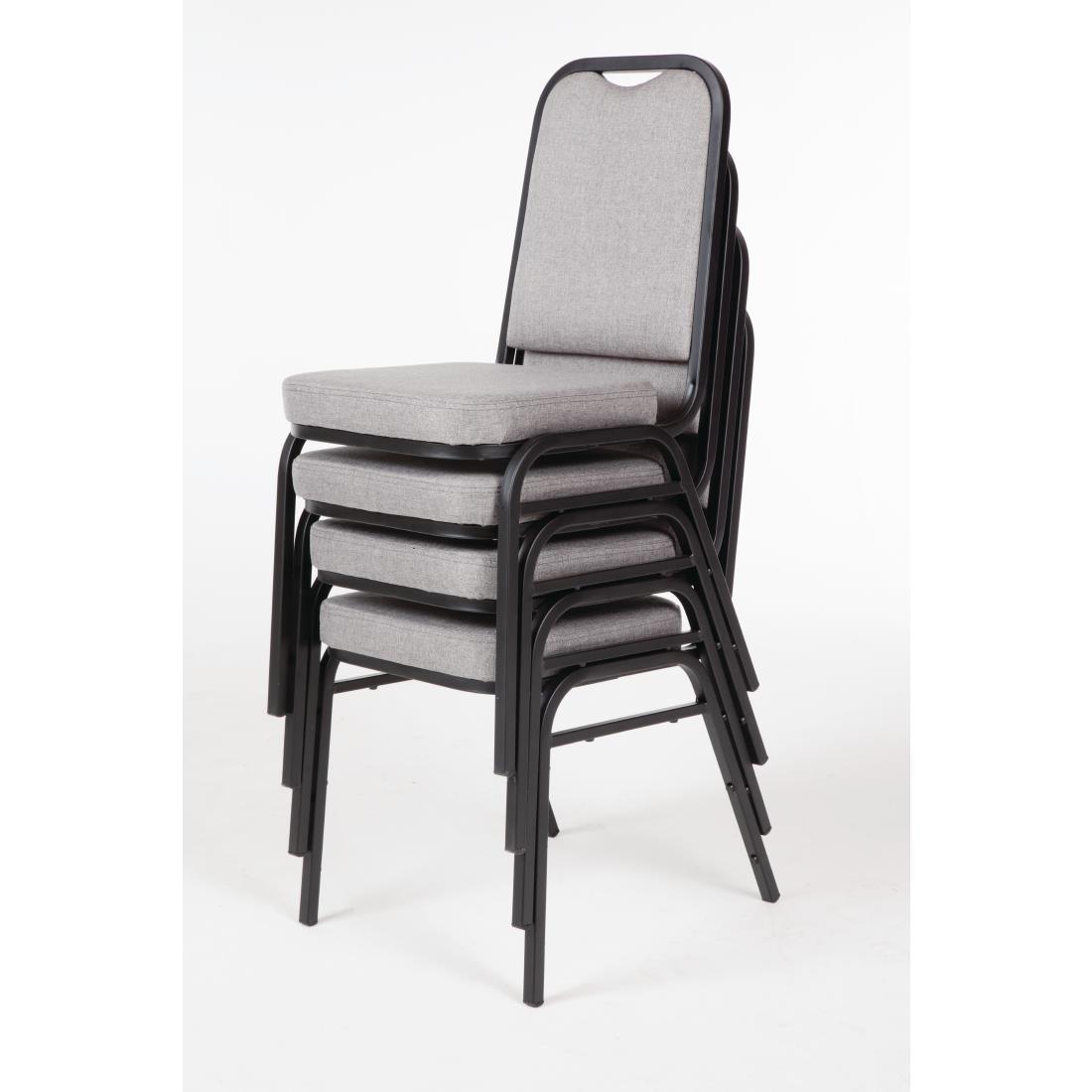 Bolero Square Back Banquet Chairs Black & Grey (Pack of 4) - DA602  - 9