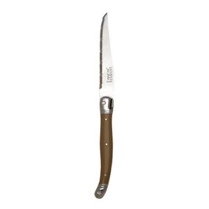 Laguiole Steak Knife Toupe Handle Serrated 1.2mm Blade (Pack of 6) - VV956  - 1