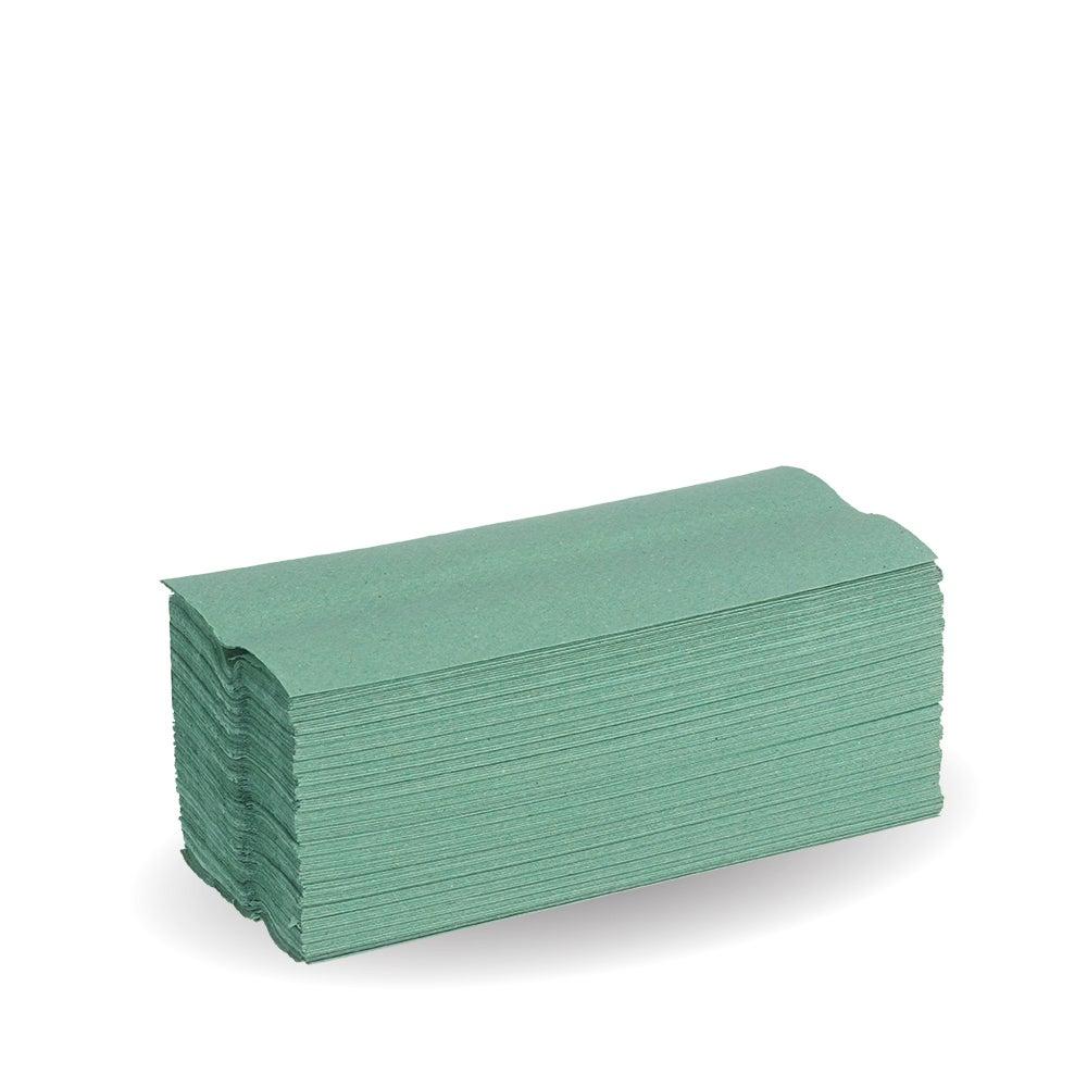 23cm Green 2-Ply CFold Hand Towels (Case of 2,640) - 1818 - 1