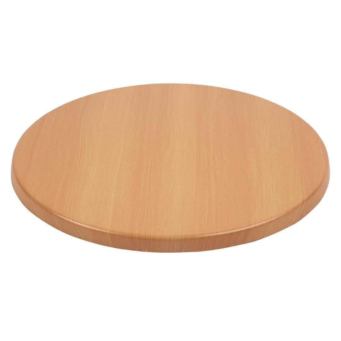 Bolero Pre-drilled Round Table Top Beech Effect 800mm - GL975  - 2