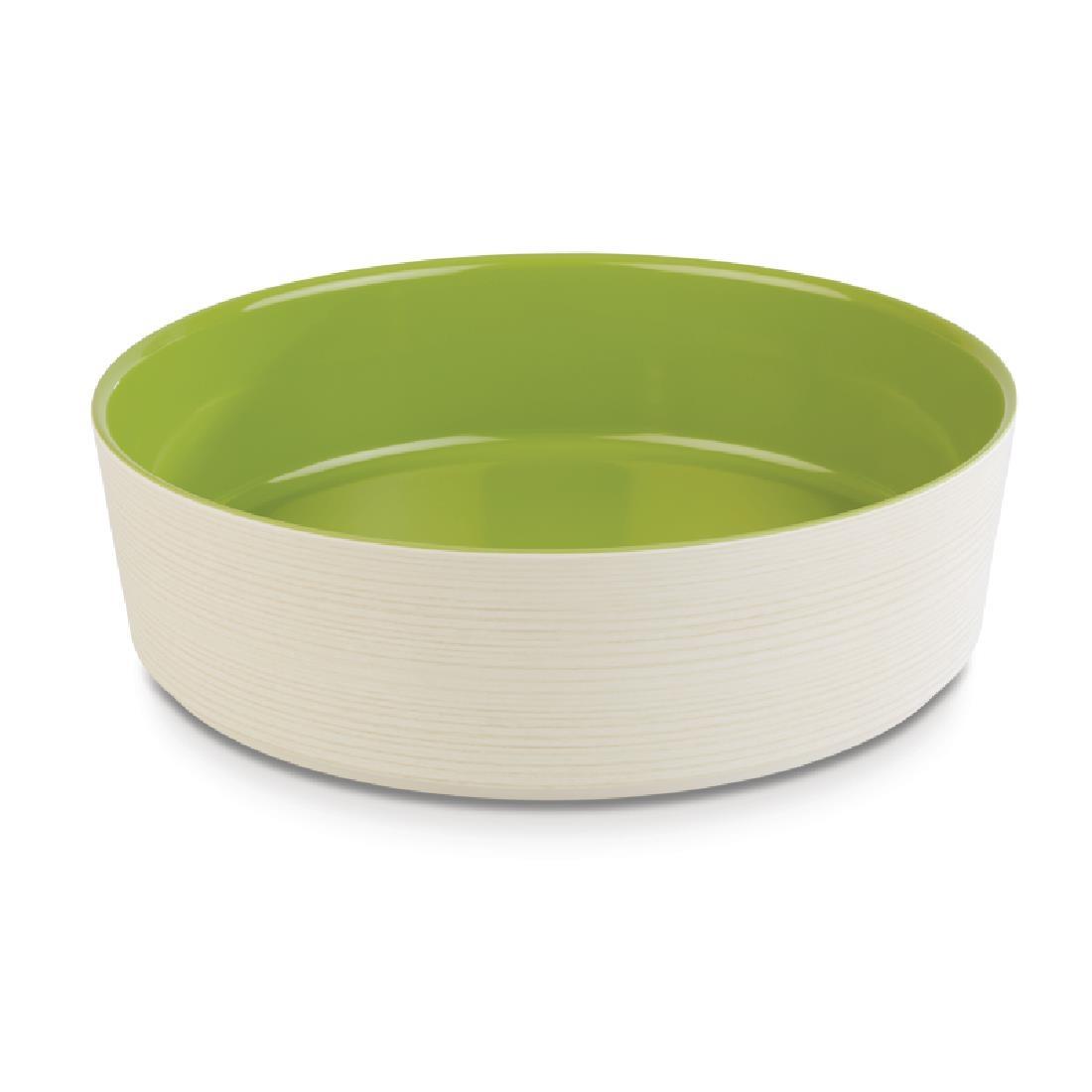 APS+ Melamine Round Bowl Maple and Green 4 Ltr - DE568  - 1