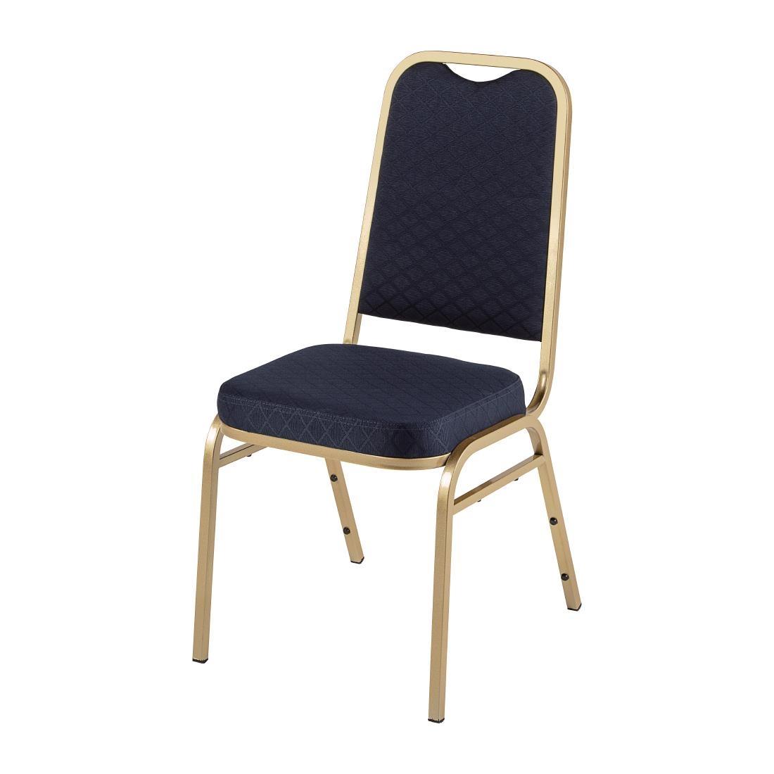 Bolero Square Back Banquet Chairs Blue & Gold (Pack of 4) - DL015  - 1