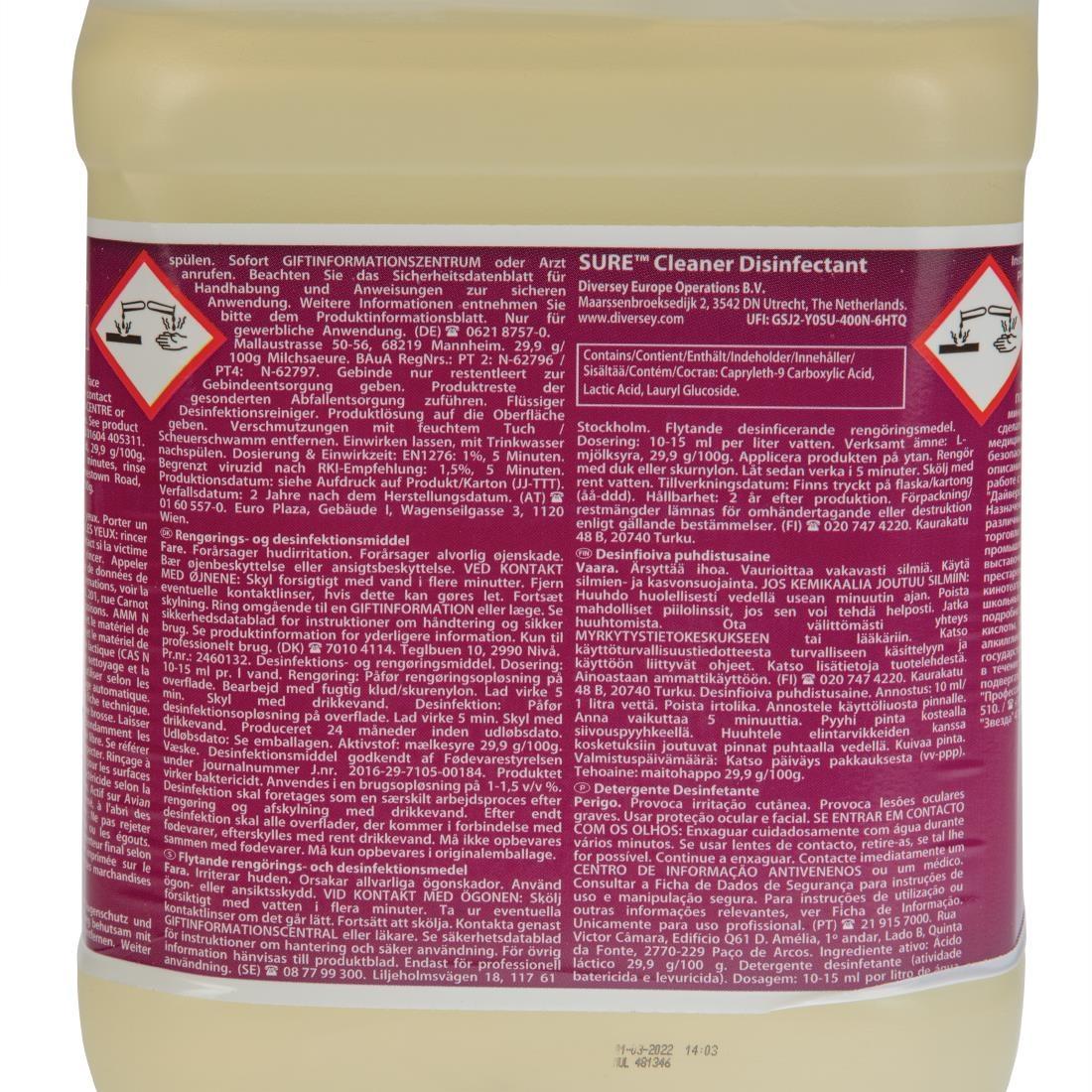 SURE Cleaner and Disinfectant Concentrate 5Ltr (2 Pack) - FA237  - 4
