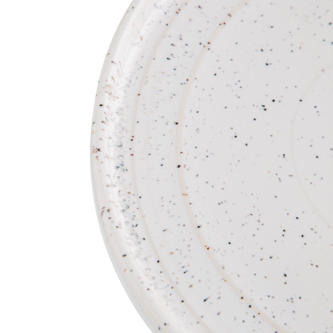 Olympia Cavolo Flat Round Plates White Speckle 220mm (Pack of 6) - FD903  - 3