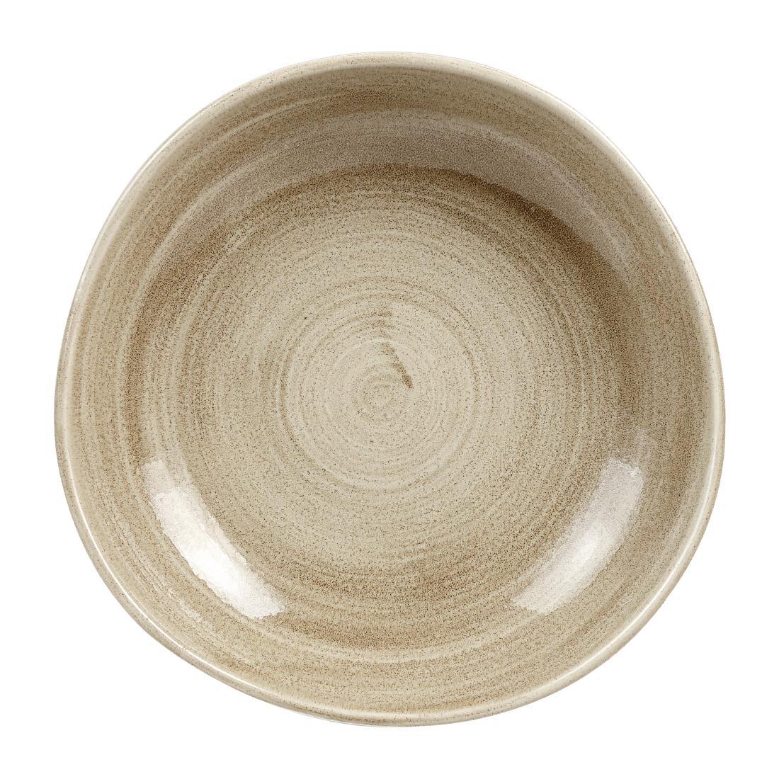 Churchill Stonecast Patina Antique Organic Round Bowls Taupe 253mm (Pack of 12) - HC804  - 2