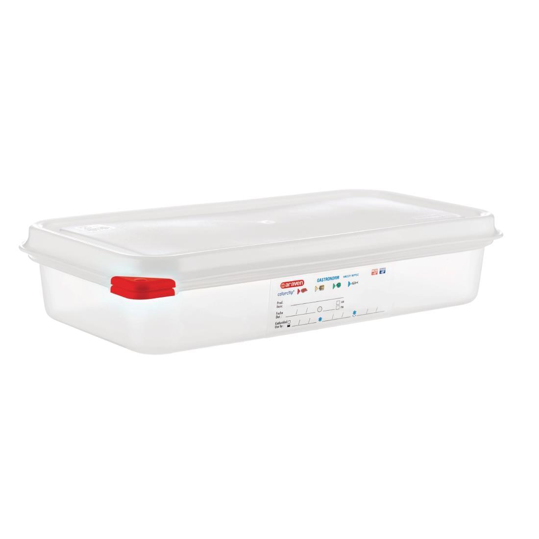 Araven Polypropylene 1/3 Gastronorm Food Containers 2.5Ltr (Pack of 4) - GL262  - 1