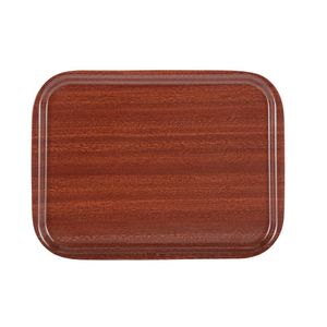 Olympia Snack-Size Mahogany Veneer Canteen Tray 320mm - J831  - 1