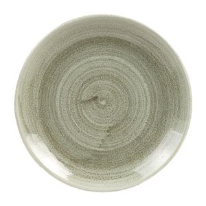 Churchill Stonecast Patina Antique Round Coupe Plates Green 165mm (Pack of 12) - HC809  - 1