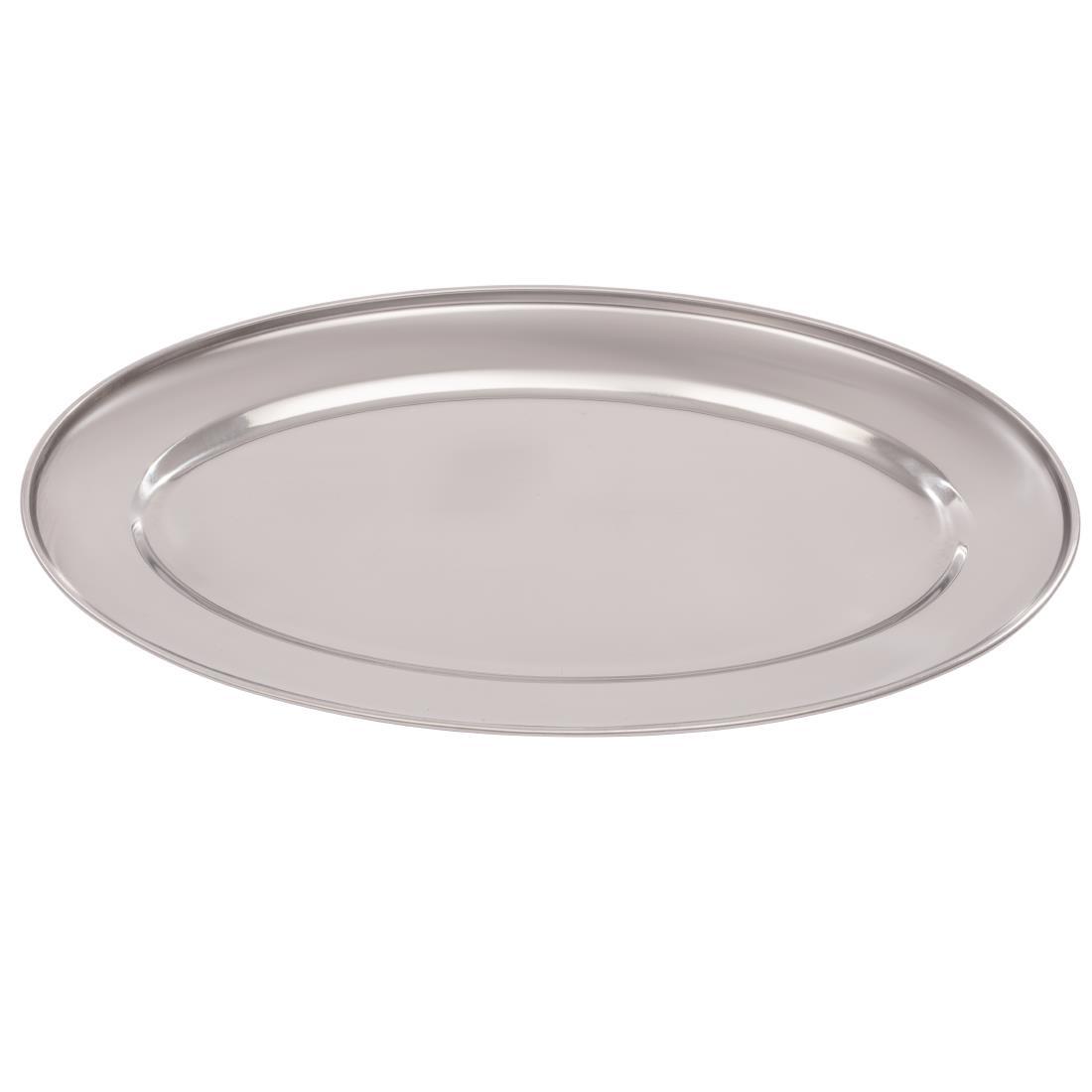Olympia Stainless Steel Oval Serving Tray 350mm - K364  - 2