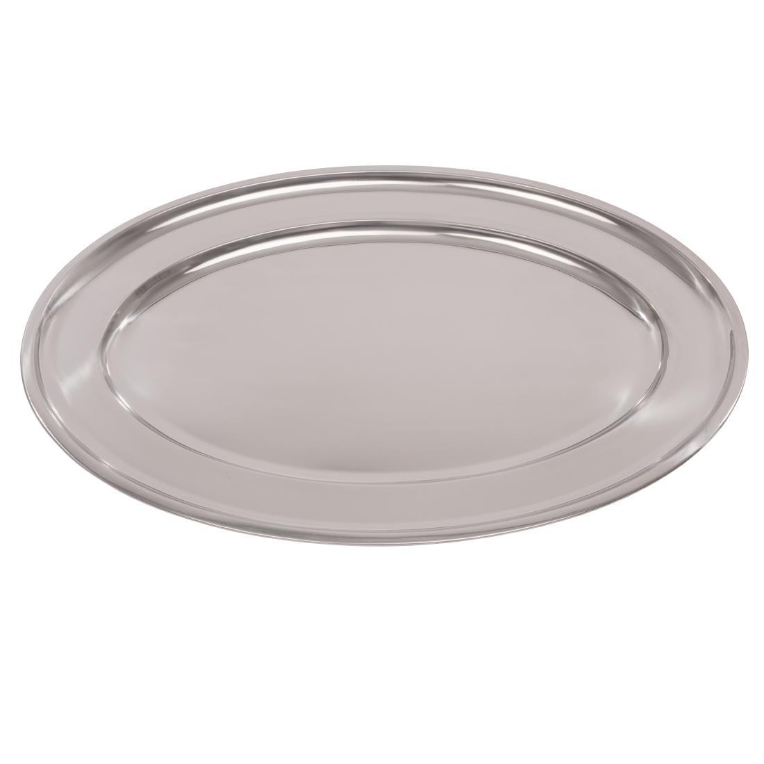 Olympia Stainless Steel Oval Serving Tray 605mm - K369  - 2