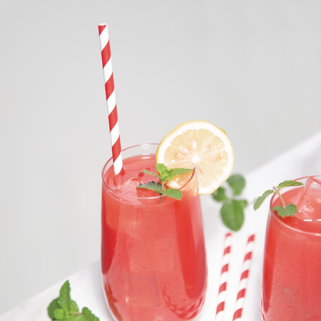 Fiesta Compostable Individually Wrapped Paper Straws Red Stripes (Pack of 250) - FP442  - 3