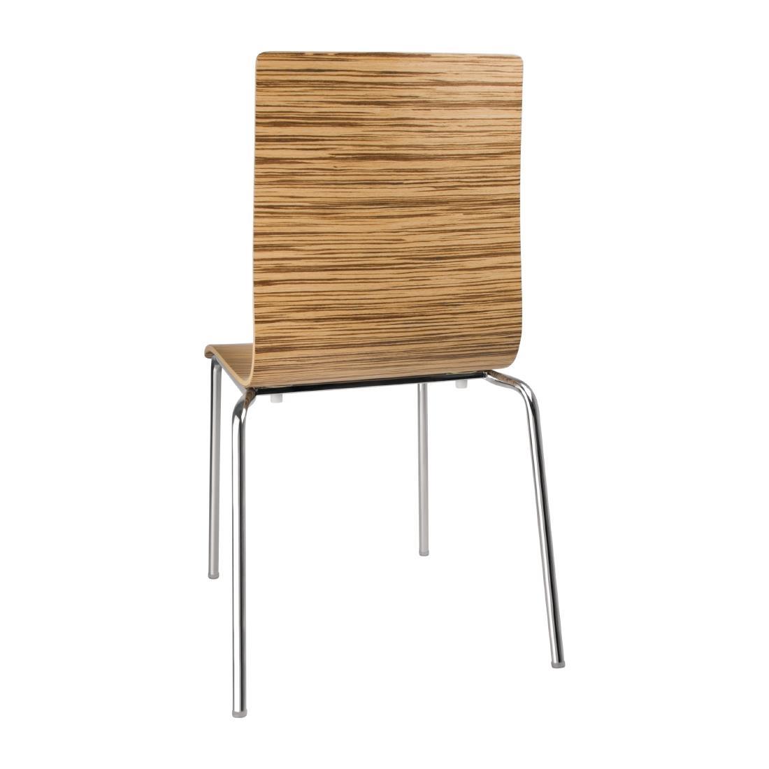 Bolero Square Back Side Chair Zebrano (Pack of 4) - GR344  - 3