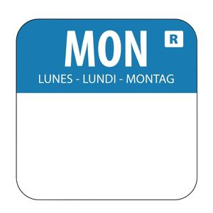 Vogue Removable Colour Coded Food Labels Monday (Pack of 1000) - L931  - 1