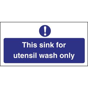 Vogue Utensil Wash Only Sign - L956  - 2