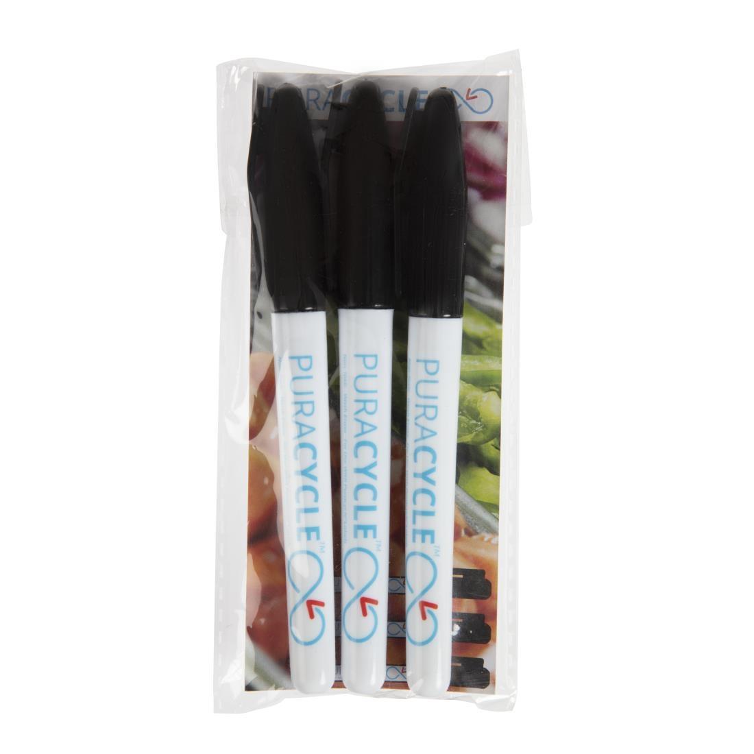 Puracycle Non-Toxic Marker Pens Black 3 Pack - FB284  - 2